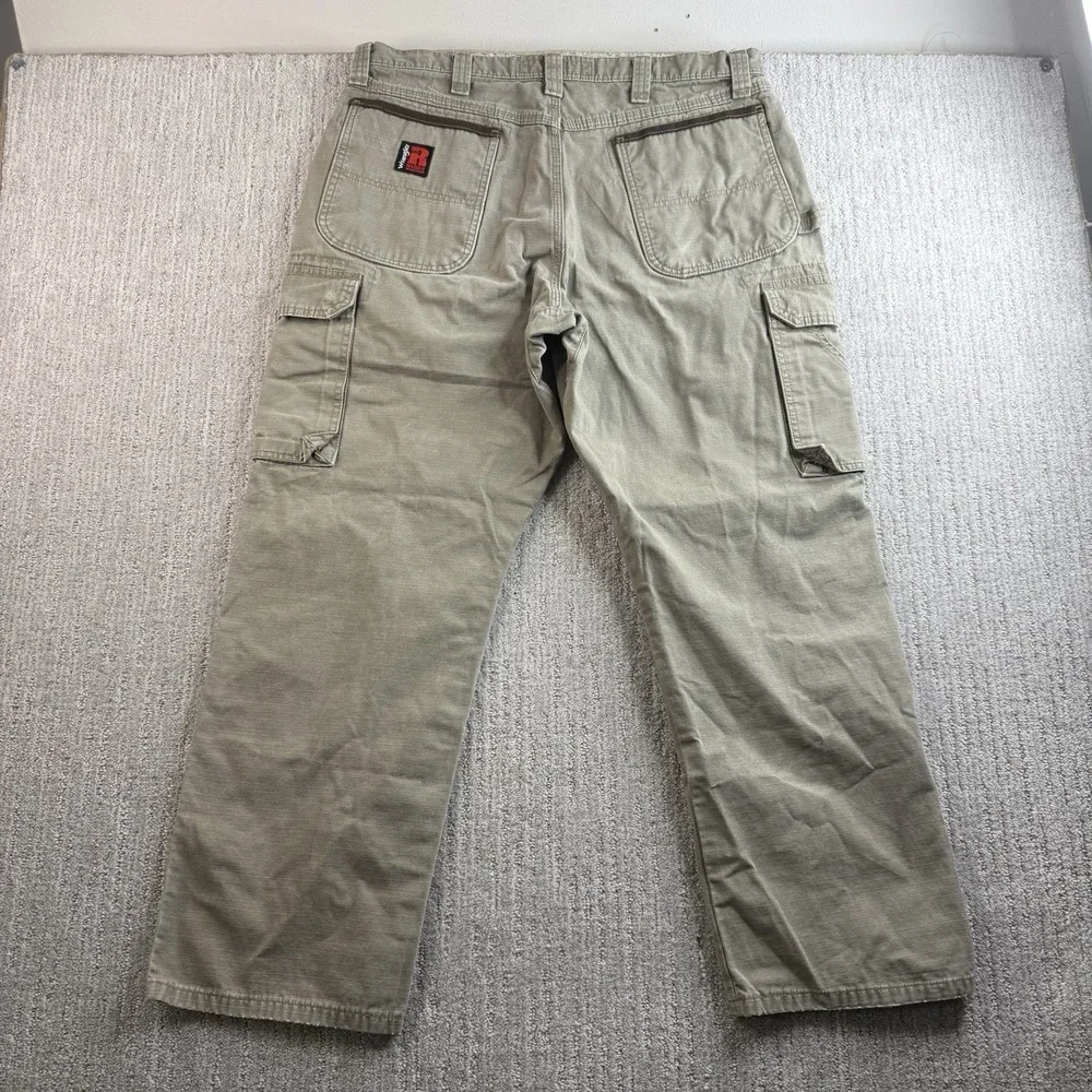 Wrangler Riggs Workwear Ripstop Relaxed Carpenter Men's Size 36x30 Beige